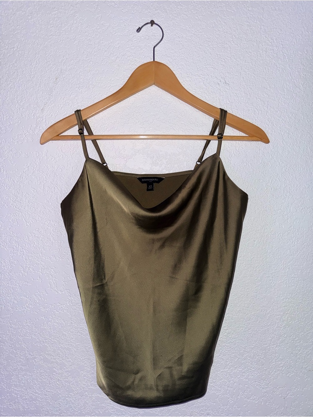 Banana Republic Olive Green Satin Cowl Neck Cami